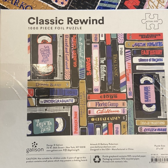 Galison “Classic Rewind” 1000 piece foil puzzle - Picture 3 of 3